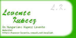 levente kupecz business card